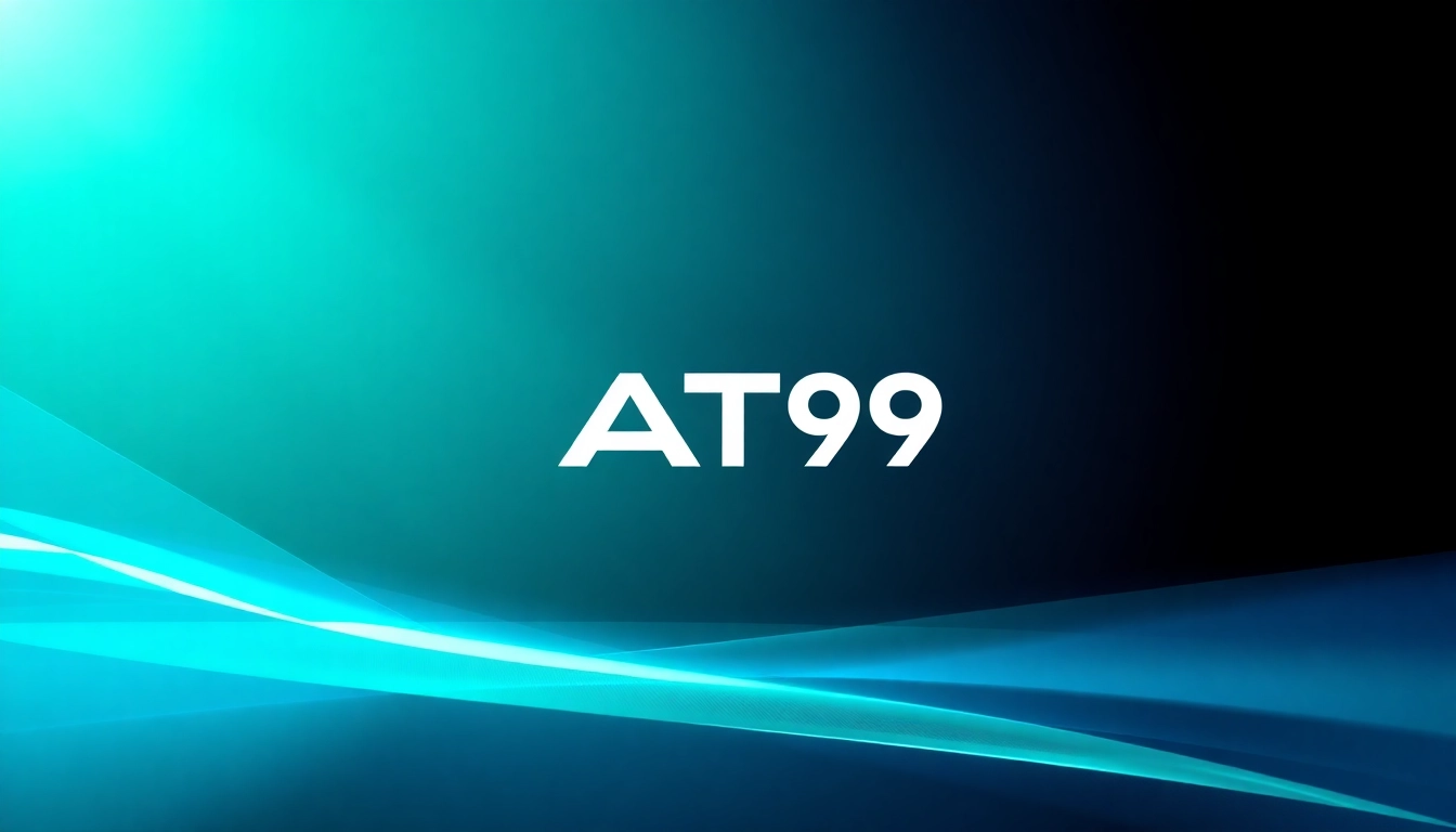 Enhancing brand visibility with a unique AT99 logo design against a modern background.