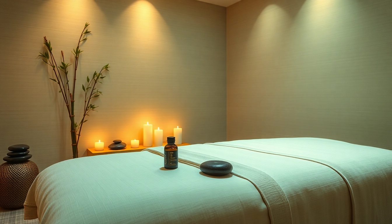 동탄출장마사지 service in a serene massage therapy room with soft lighting and soothing decor.