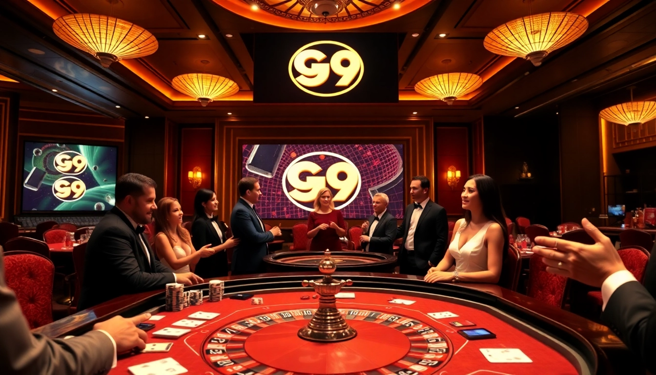 Players enjoying a thrilling casino game at Go 99 featuring a roulette wheel and poker table.