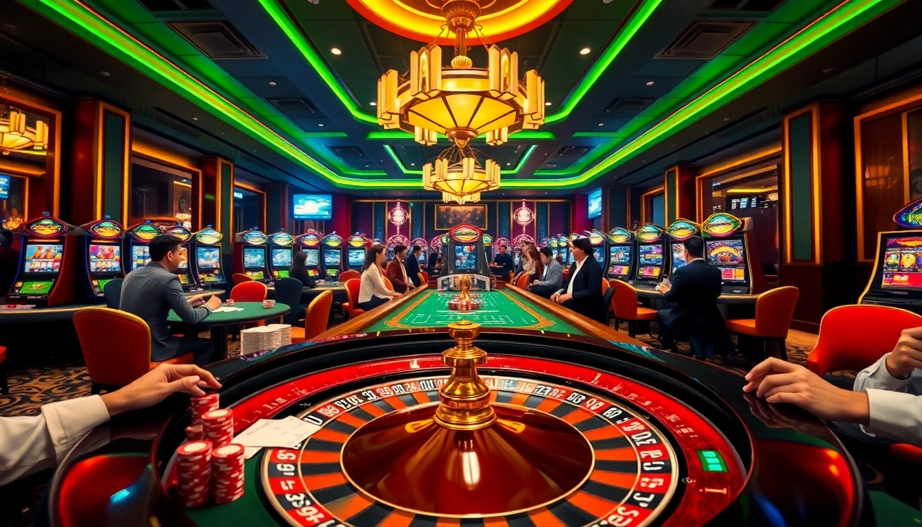 Experience high-stakes gambling excitement at HM88 with luxury casino tables and vibrant games.