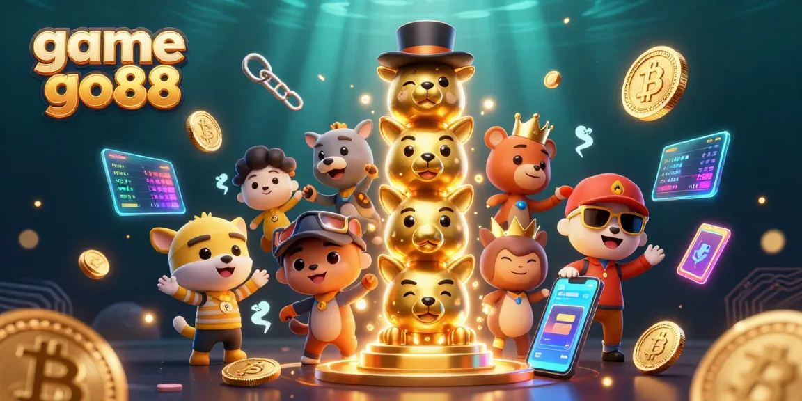 Experience the thrills of game go88 with a lively 3D illustration featuring dynamic casino elements.