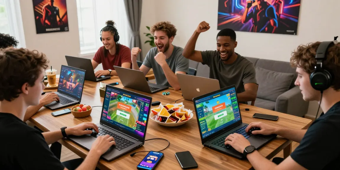 Exciting online gaming experience on Mahajitu with diverse players celebrating wins and participating in games.
