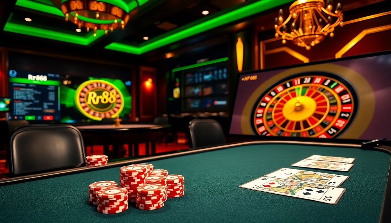 Experience the excitement of gambling at https://rr88.auction/ with vibrant casino elements and professional gaming setups.