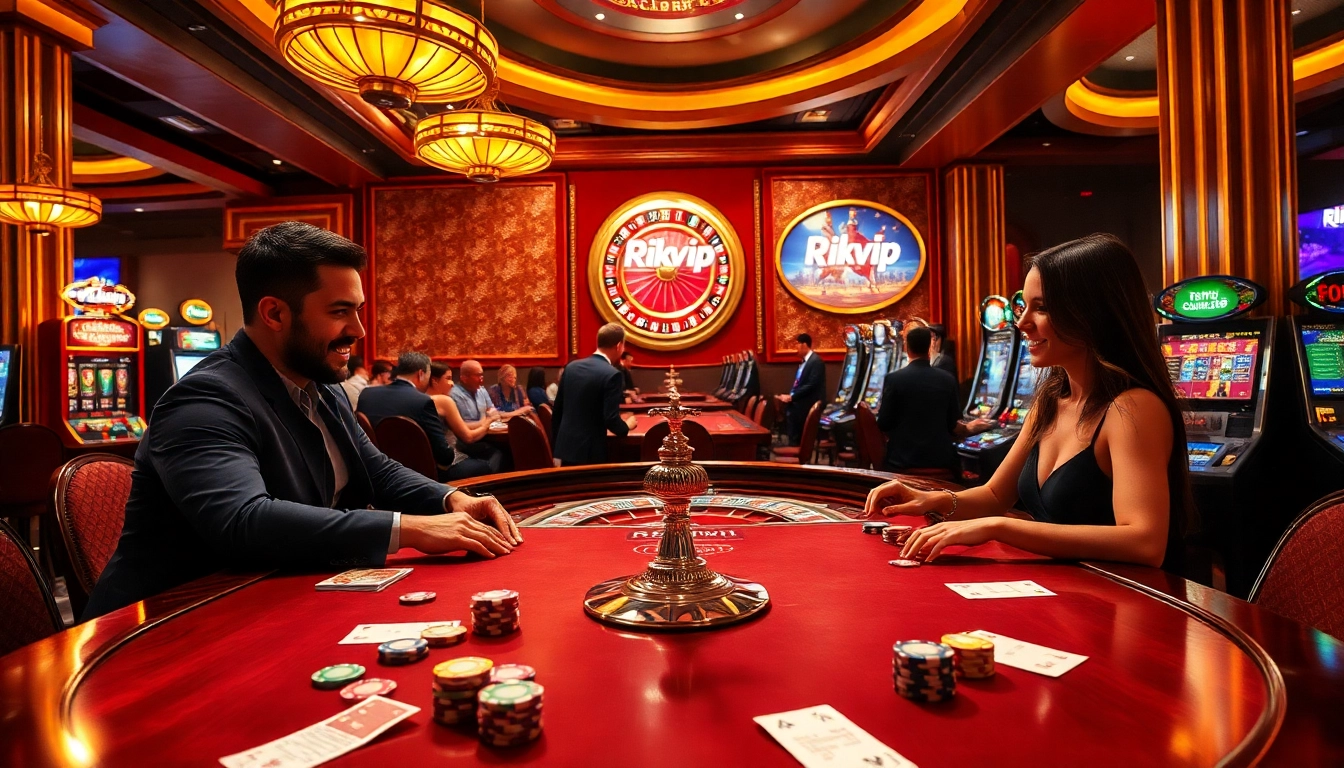 Experience the excitement of Rikvip as players engage in high-stakes poker and vibrant casino games.