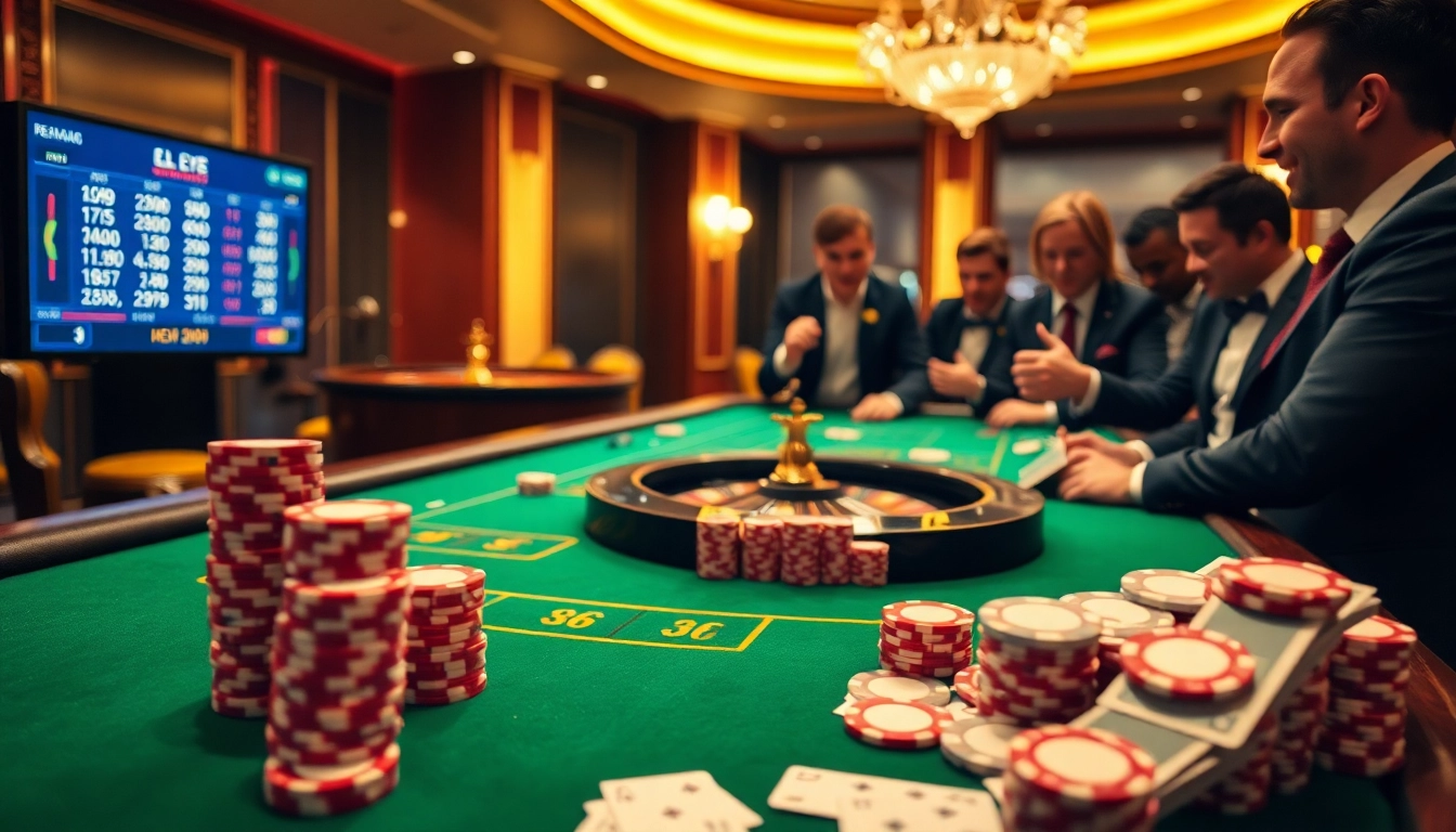 Experience thrilling gameplay at keonhacai with vibrant casino scenes showcasing excitement and professional gambling.