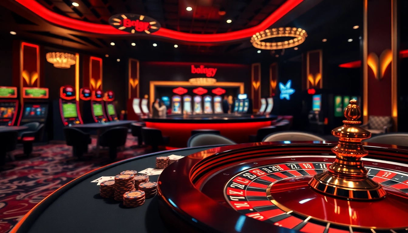 Engaging scene at the trang chủ 8kbet casino showcasing vibrant poker action with chips and cards.