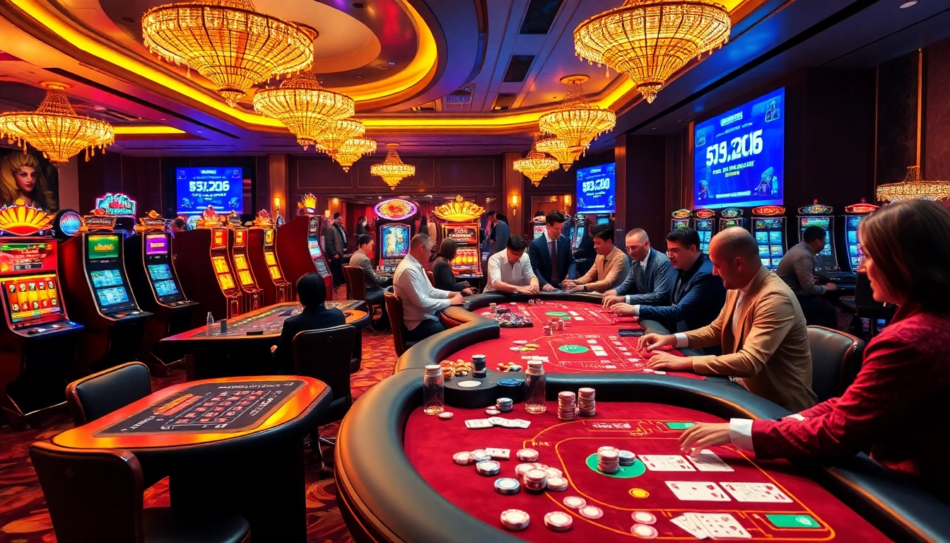 K9K9 offers a vibrant online gambling environment with engaging table games, showcasing an exciting casino scene.