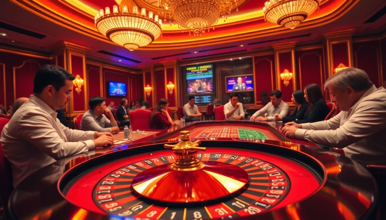 Players engaged in a thrilling game at the casino while monitoring soi cầu 247 predictions for better odds.