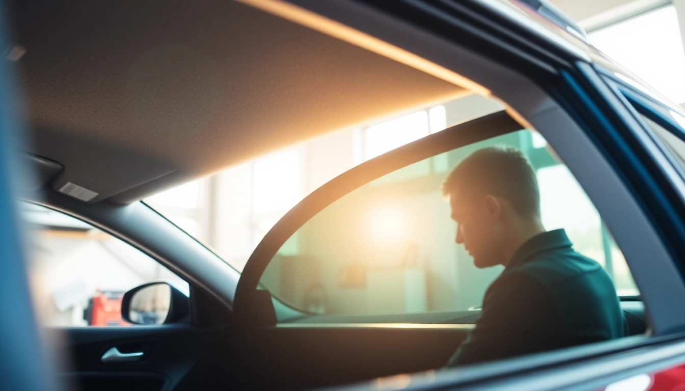 Apply window tint Chattanooga for a sleek, professional look inside a car.