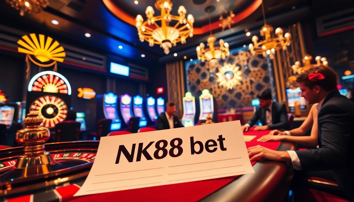 Experience the thrill of NK88 bet at a vibrant casino filled with exciting gambling elements.