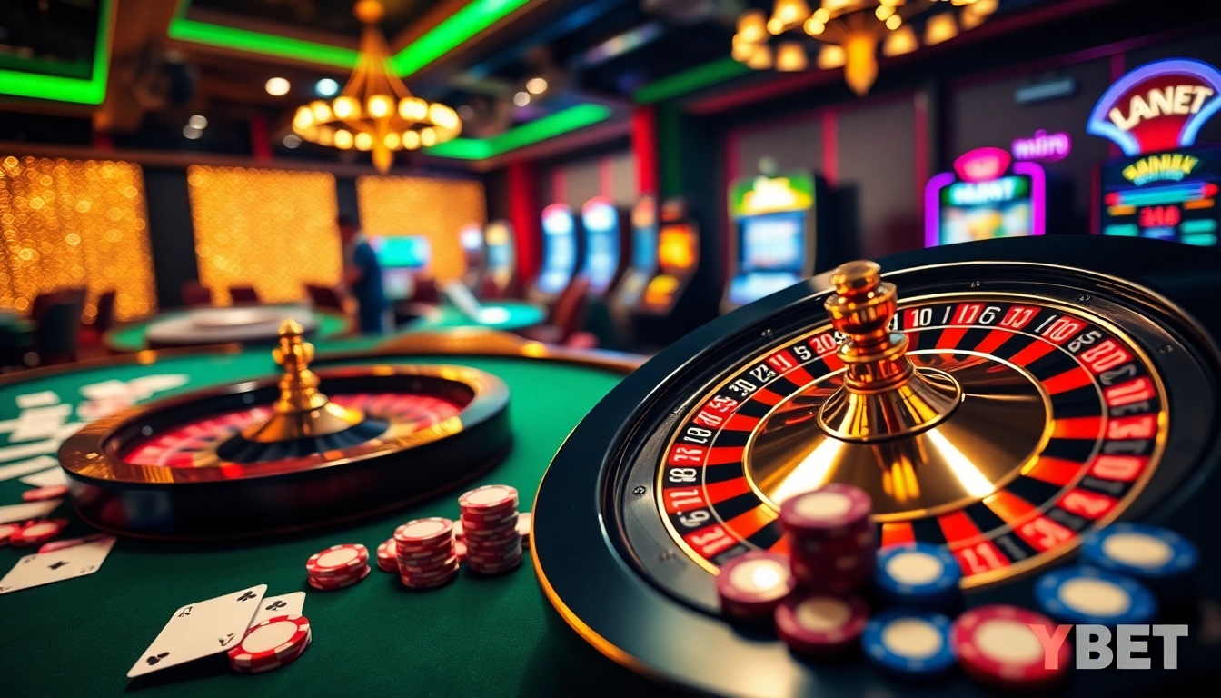 Experience the thrill of HAYBET with vibrant casino tables and excited players.