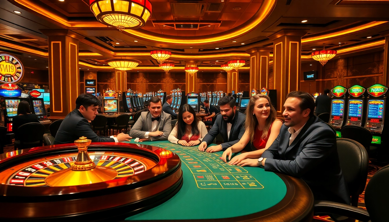 Experience the thrill of vz99 gambling at a luxurious casino with poker, roulette, and slot machines.
