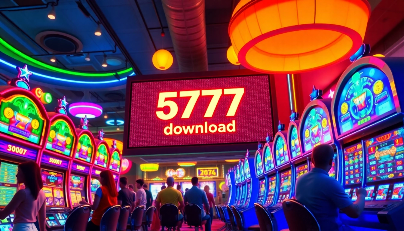 5777 bet download এর জন্য ক্যাসিনোর উজ্জ্বল পরিবেশে খেলোয়াড়দের অংশগ্রহণ।